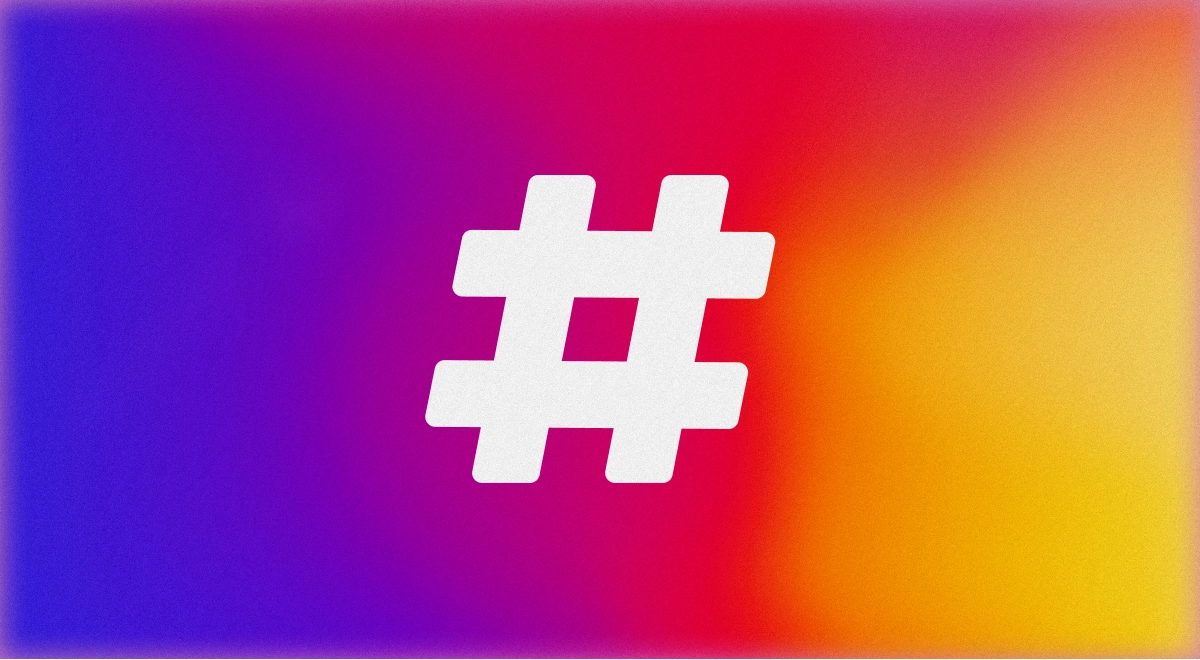 a simple illustration of an octothorp (hash symbol) on a gradient background