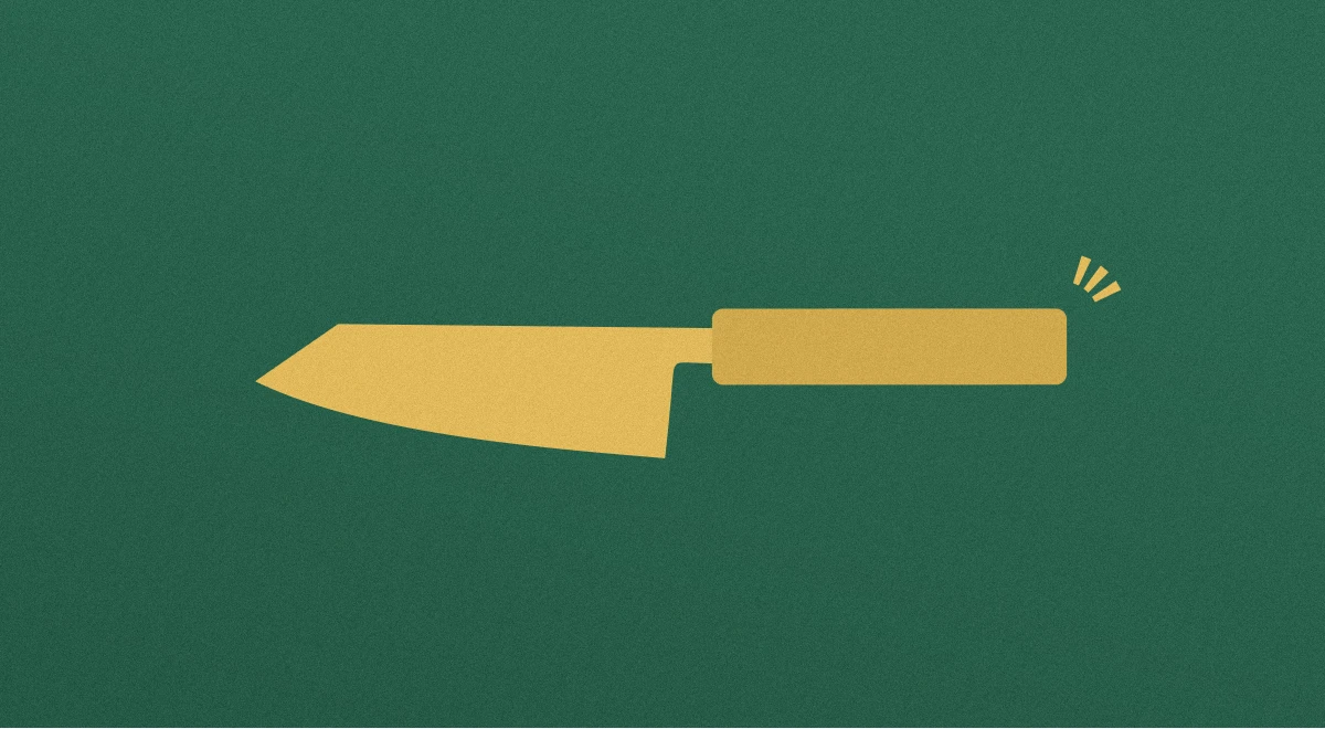 a simple illustration of a japanese style knife called a “bunka”