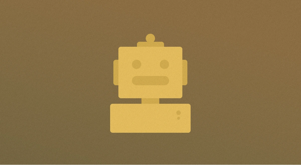 a simple illustration of a robot on a gradient background