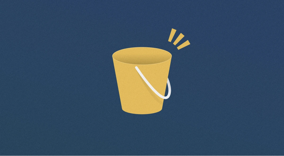 a simple illustration of an empty yellow bucket